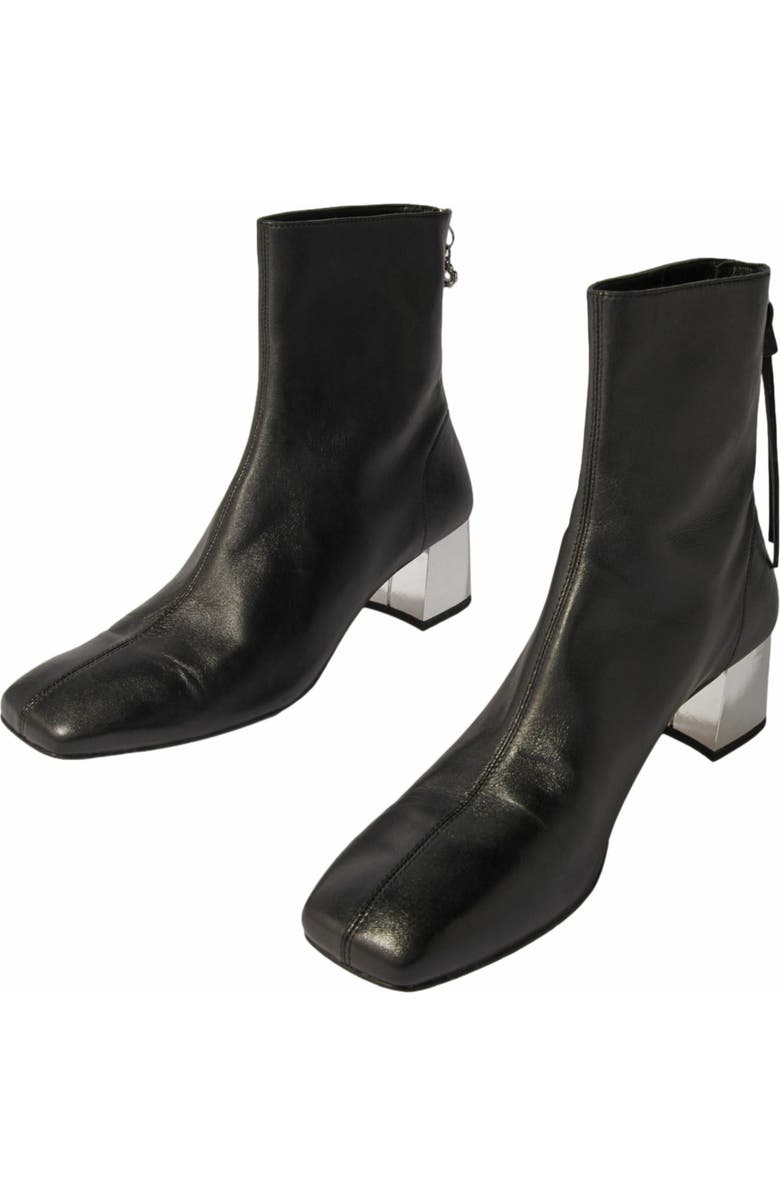 maje Square-toed leather boots, Alternate, color,