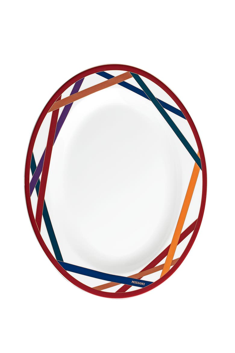 Oval Dish NASTRI  Multicolor diam. 14", Main, color, Multicolor