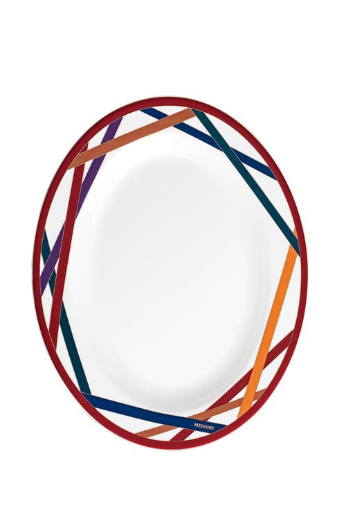 Missoni Home Tableware Oval Dish Nastri  Multicolor Diam. 14"