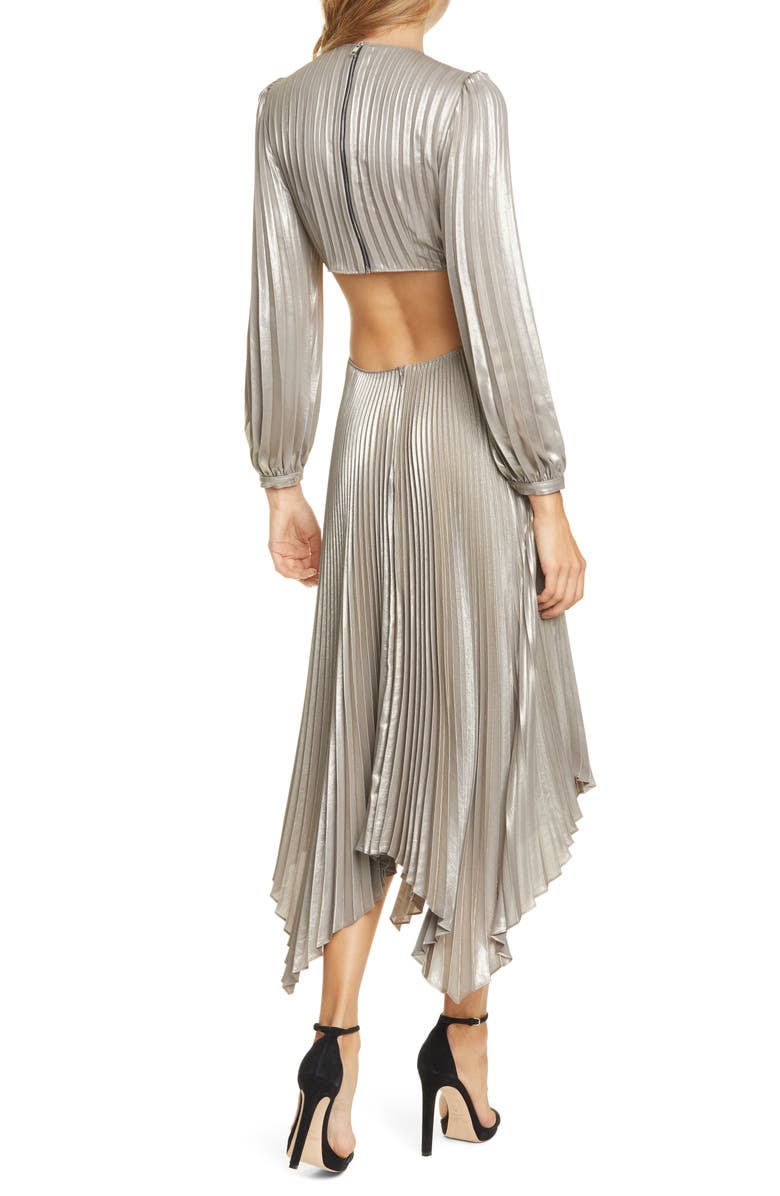 A.L.C. Naples Cutout Waist Long Sleeve Dress, Alternate, color,