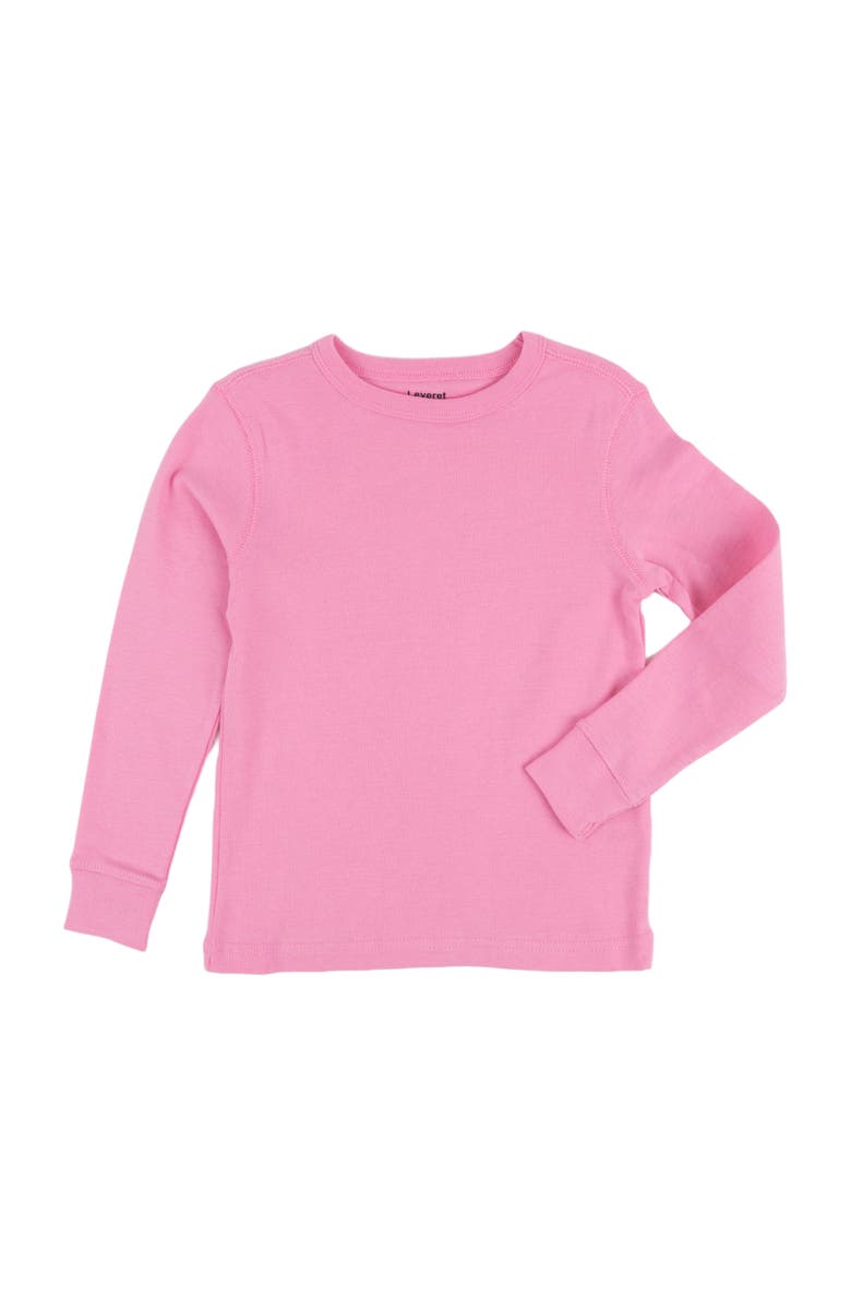 Leveret Kids Long Sleeve T-Shirt, 100% Cotton, Solid Colors, Alternate, color, Light Pink