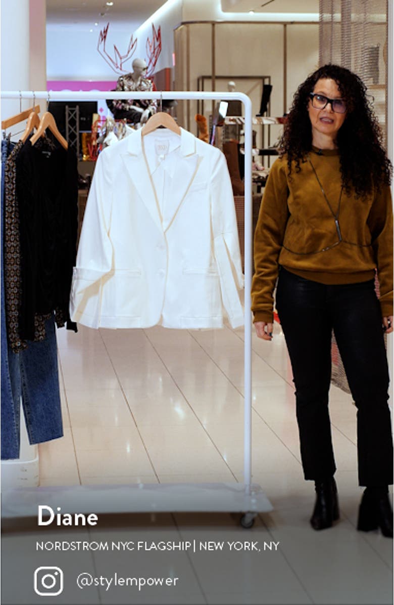 Split Sleeve Stretch Cotton Blazer, sales video thumbnail