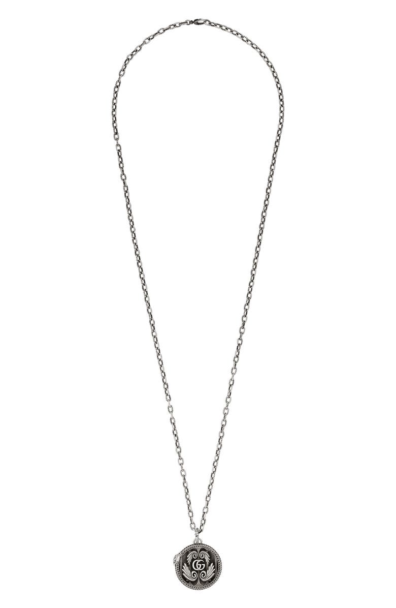 Gucci Garden Double-G Logo Pendant Necklace, Main, color, 