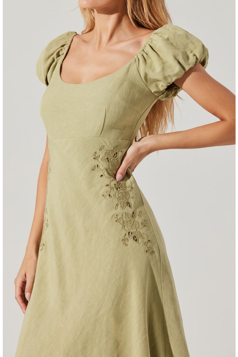 Leocadia Midi Dress, Alternate, color, MATCHA
