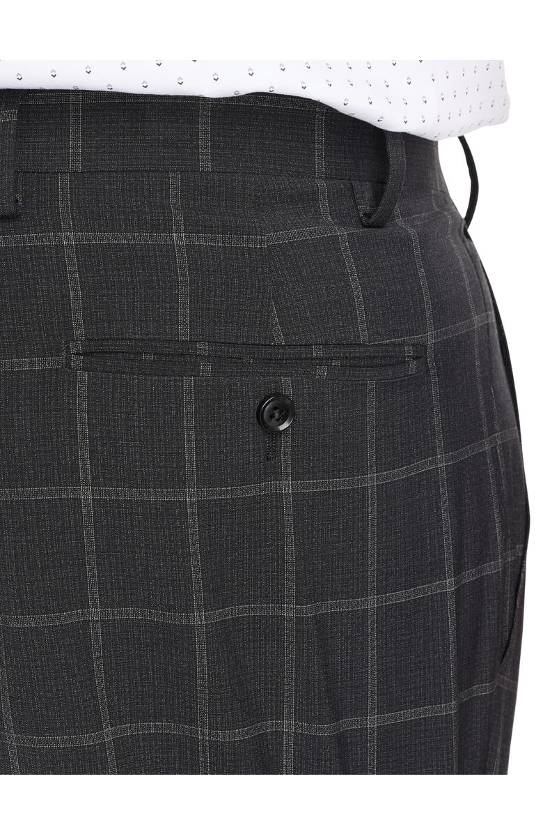 Tallia Big & Tall Windowpane Suit Pants, Alternate, color, Black