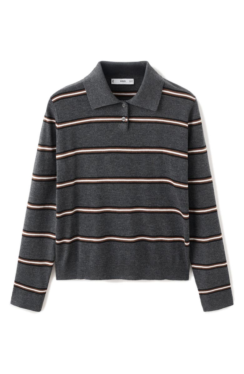 MANGO Stripe Sweater Polo, Alternate, color, 