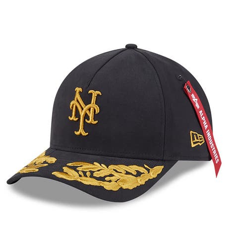 Men's New Era x Alpha Industries  Black New York Mets A-Frame 9FORTY Adjustable Hat
