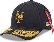 New Era x Alpha Industries Men's New Era x Alpha Industries Black New York Mets A-Frame 9FORTY Adjustable Hat