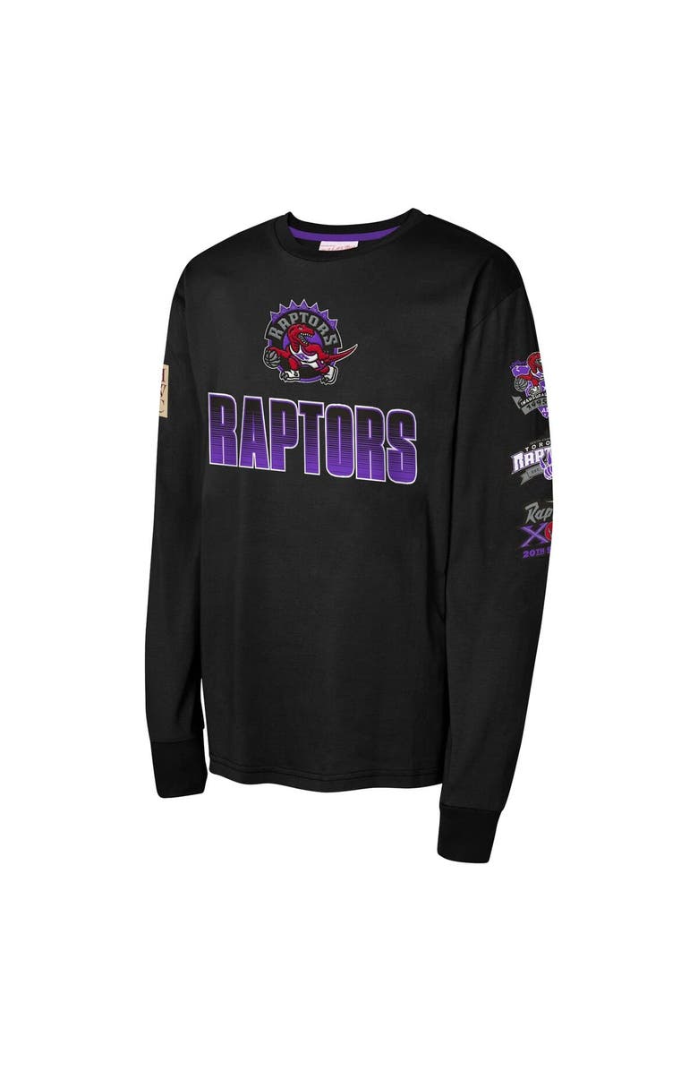 Mitchell & Ness Youth Mitchell & Ness Black Toronto Raptors  Hardwood Classics All Over Long Sleeve T-Shirt, Alternate, color, Black