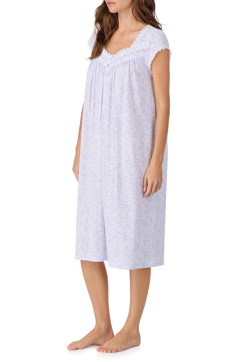 Eileen West Waltz Floral Nightgown, Alternate, color, Lavender Print