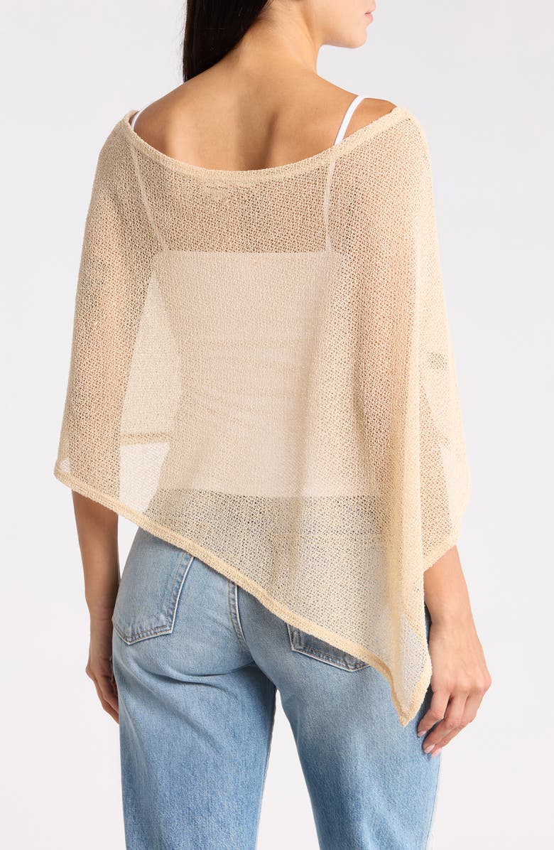 Madden Girl Asymmetrical Hem Sweater Poncho, Alternate, color, Tan