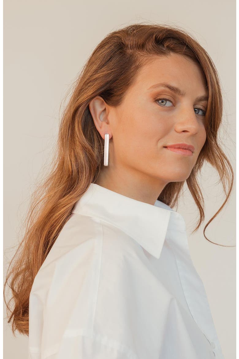 Big Ionian Earrings, Alternate, color, Silver