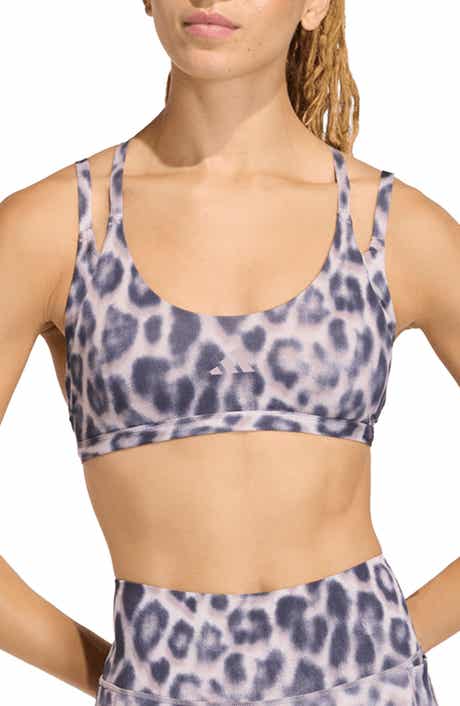 adidas Optime Leopard Strappy Light Support Climacool Sports Bra