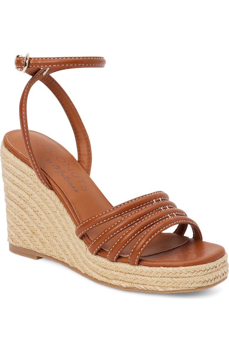 Coconuts by Matisse Sunnie Espadrille Ankle Strap Platform Wedge Sandal, Main, color, Cognac