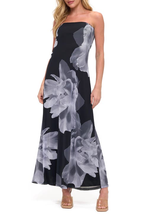 Floral Strapless Gown