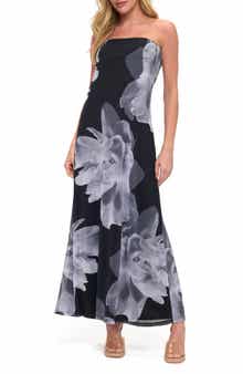 Floral Strapless Gown