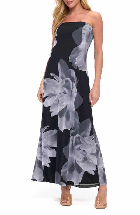 Floral Strapless Gown