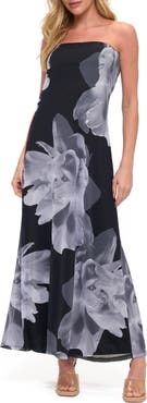 O.L. Floral Strapless Gown