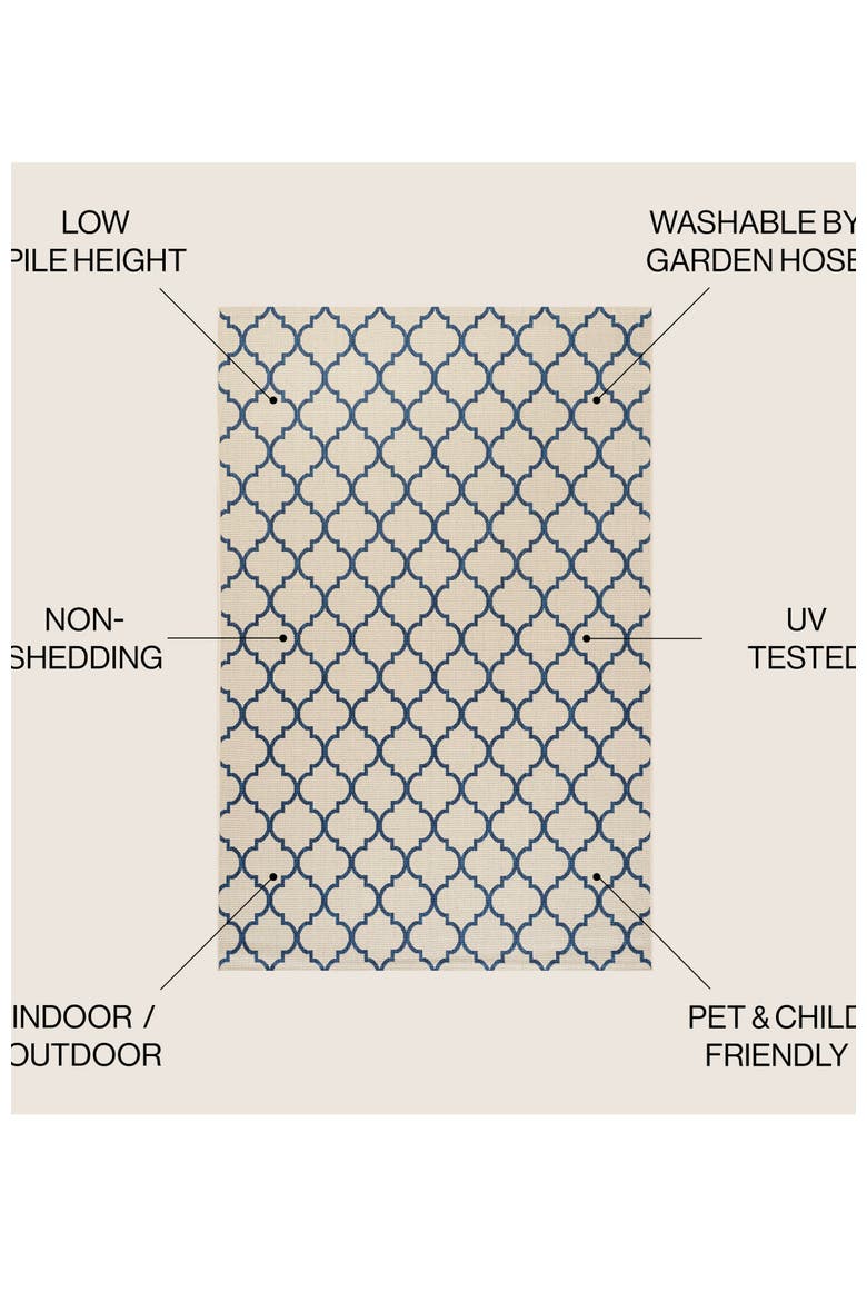 Galon Filigree Indoor/outdoor Area Rug, Alternate, color, Beige/Navy