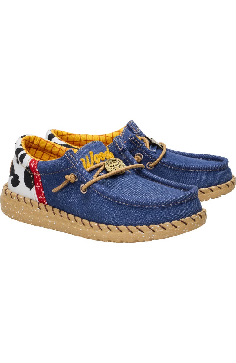 Hey Dude x Toy Story Wally Sheriff Woody Slip-On, Alternate, color, White/ Faded Denim