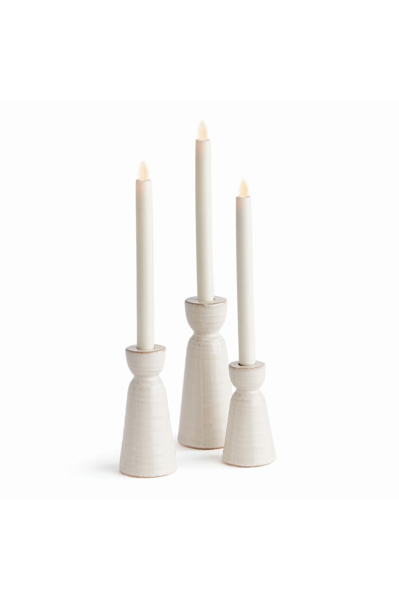 Libbey Taper Candle Holders, Main, color, Off-White