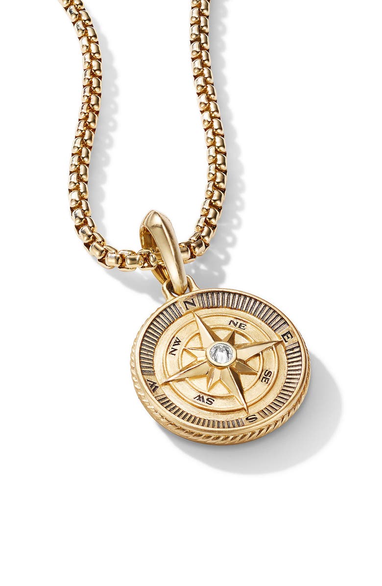 David Yurman Maritime<sup>®</sup> Compass Amulet in 18K Yellow Gold with Center Diamond, Alternate, color, 