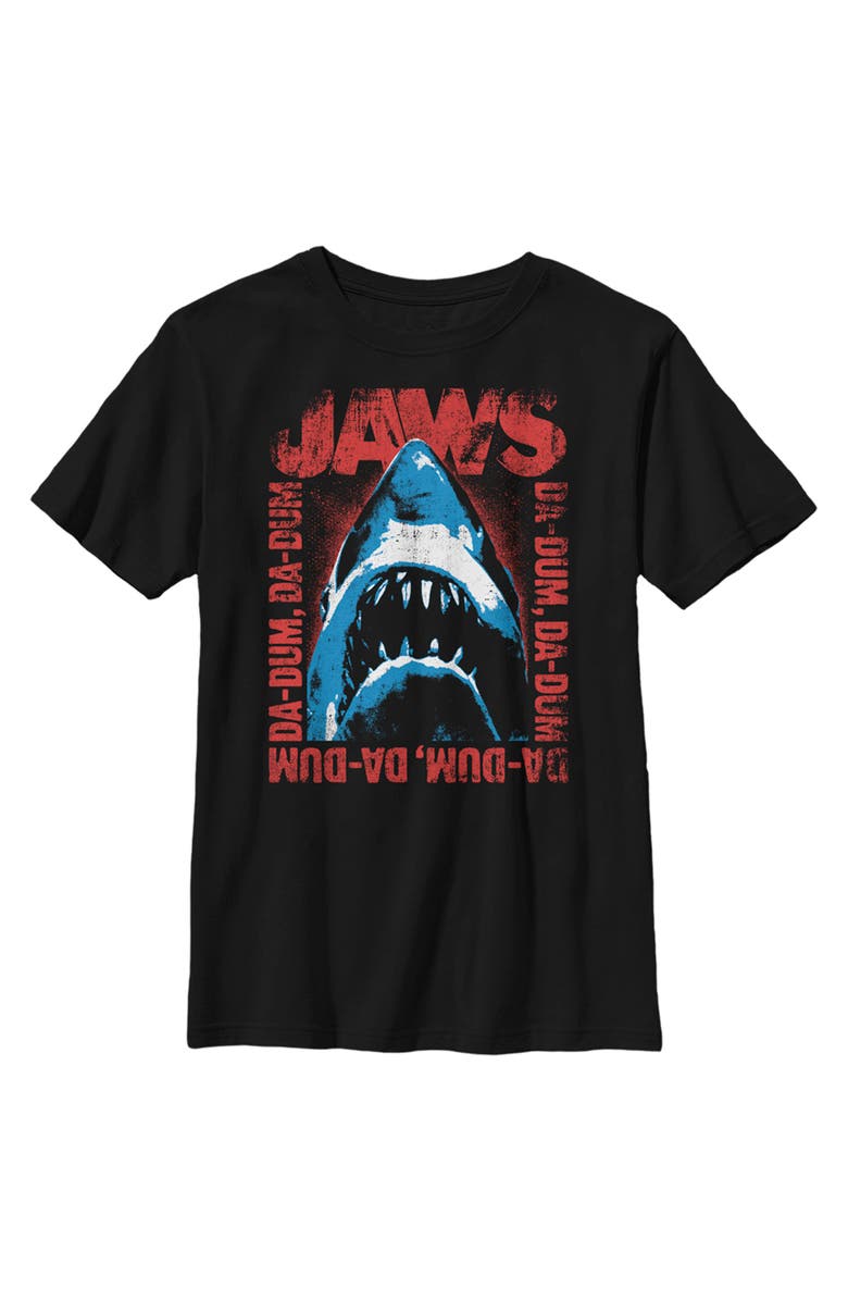 Jaws Boy's Jaws Da-Dum Da-Dum Distressed Graphic T-Shirt, Main, color, Black