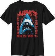 Jaws Boy's Jaws Da-Dum Da-Dum Distressed Graphic T-Shirt