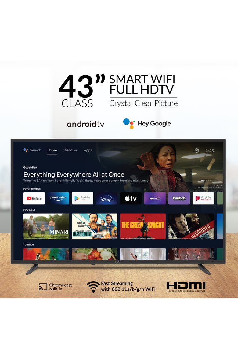 43 Inch LED Smart HDTV, Alternate, color, Black