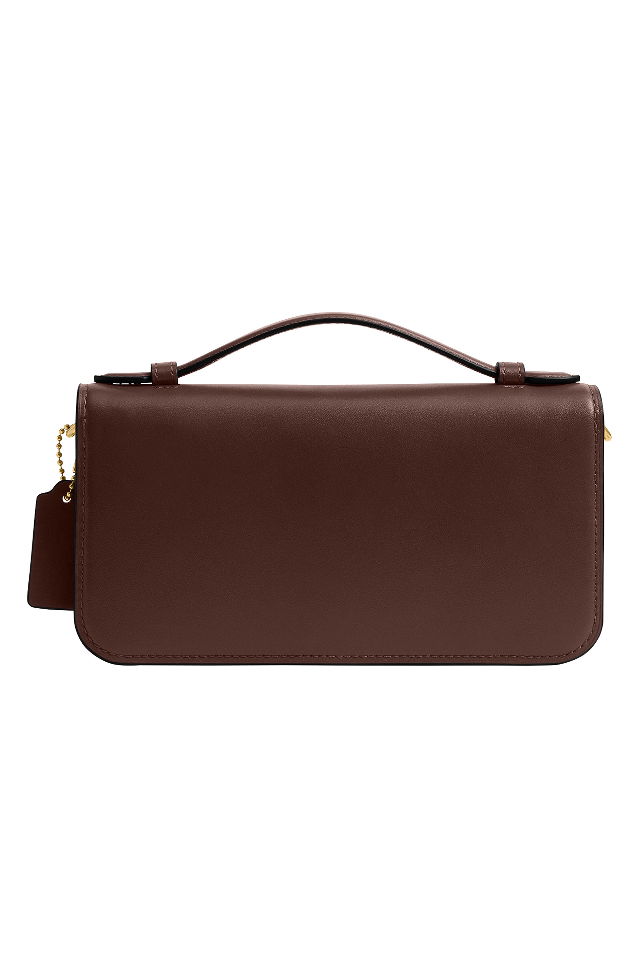 COACH Elora Refined Leather Top Handle Bag, Alternate, color, B4/Maple