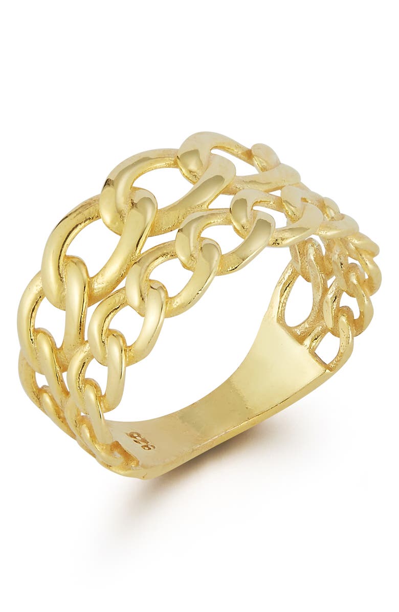 SPHERA MILANO Chain Link Band Ring, Alternate, color, Silver