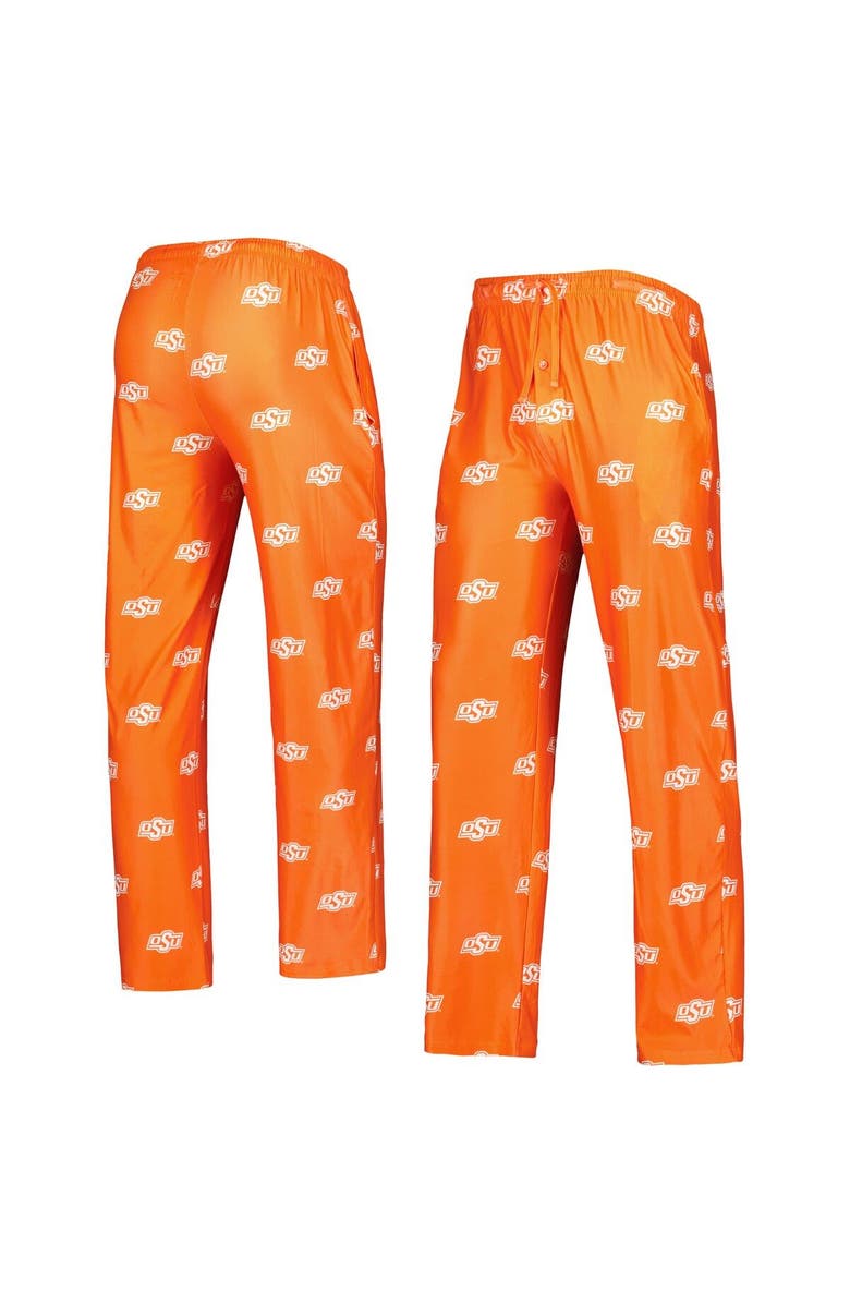 CONCEPTS SPORT Men's Concepts Sport Orange Oklahoma State Cowboys Logo Flagship Allover Print Pants, Main, color,