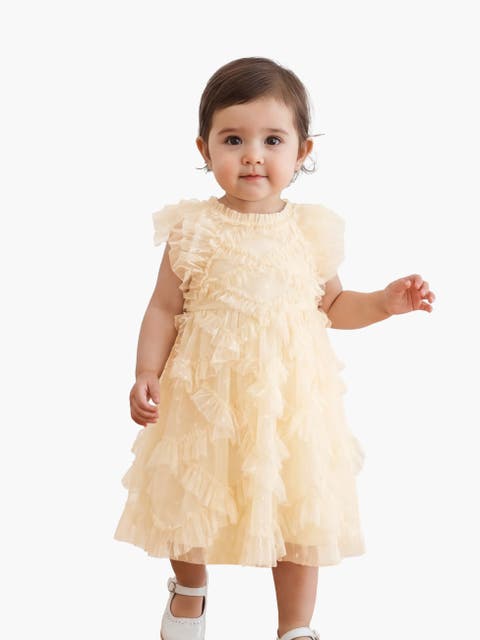 Genevieve Embroidered Ruffle Baby Dress (Baby, Toddler)