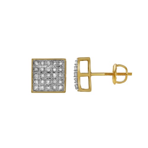 Luvmyjewelry Ocaso 10k Yellow Gold Diamond Unisex Earrings In 10k Yellow Gold