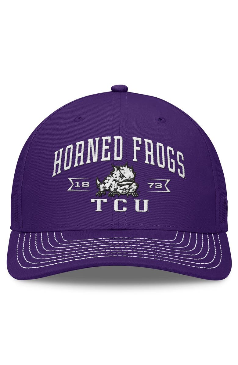 TOP OF THE WORLD Men's Top of the World Purple TCU Horned Frogs Carson Trucker Adjustable Hat, Alternate, color,