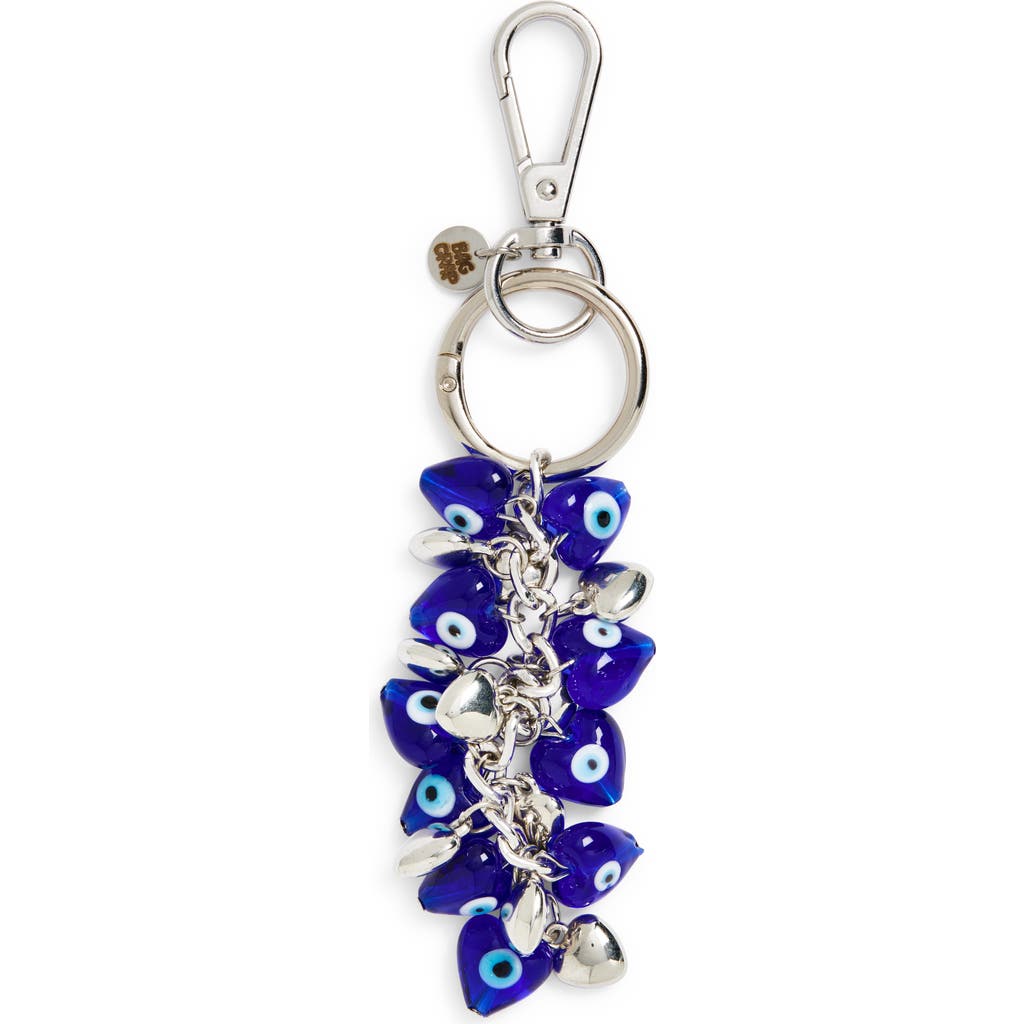 Bag Crap Evil Eye Glass Beaded Dangler Bag Charm In Blue