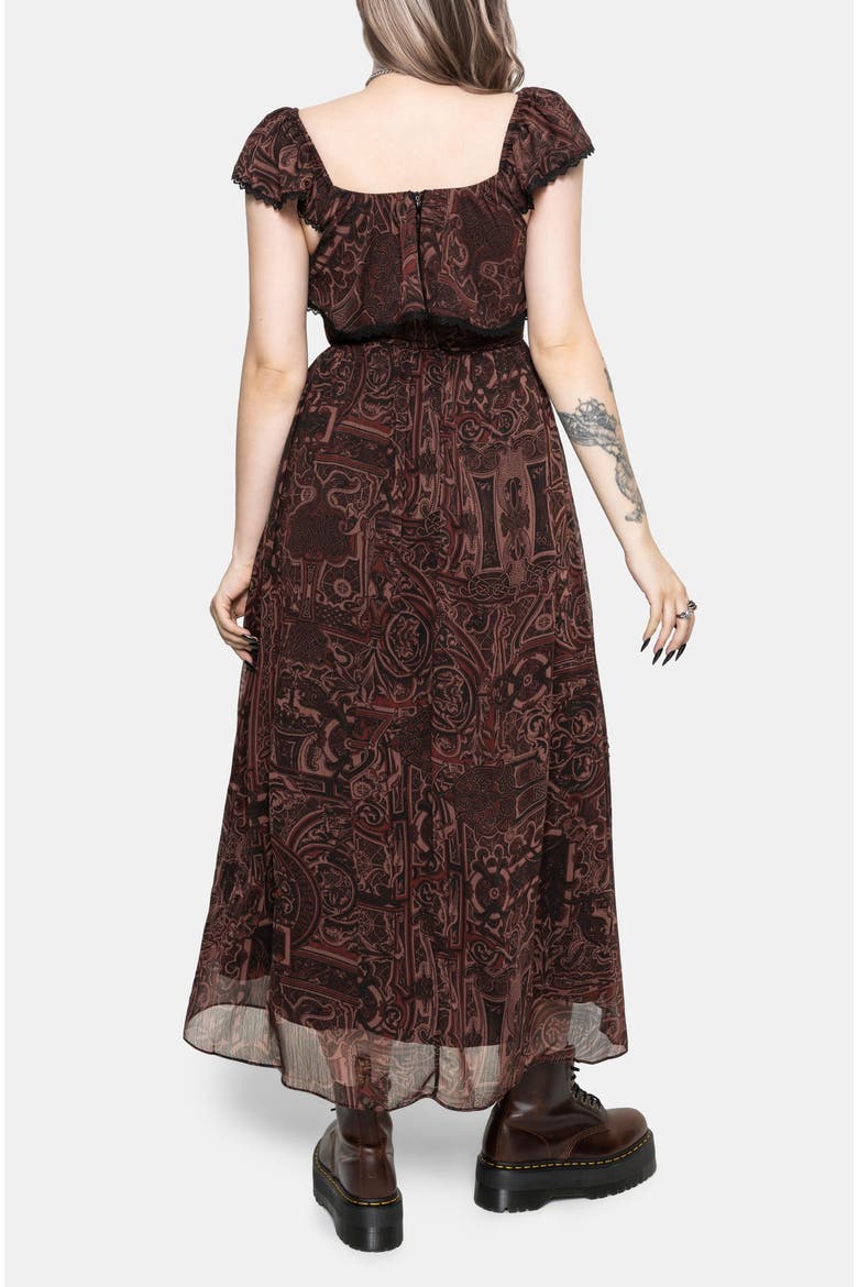 Kells Lace Trim Midaxi Dress, Alternate, color, Red