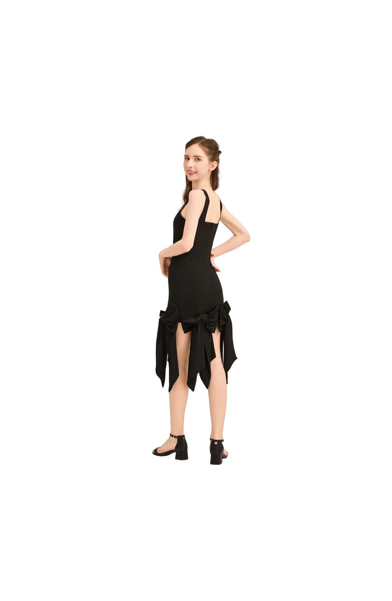 Tulleen Bow-Tail Dress, Alternate, color, Black