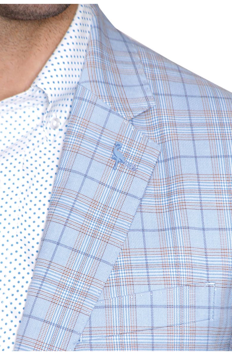 TailorByrd Blue Plaid Two Button Notch Lapel Modern Fit Sport Coat, Main, color,