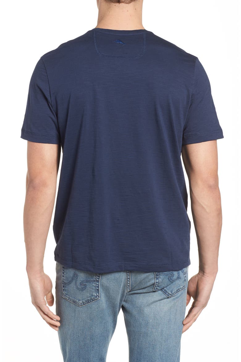 Portside Palms V-Neck T-Shirt, Alternate, color, MARITIME