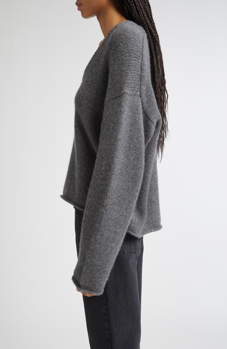 LOULOU DE SAISON Derry Cashmere U-Neck Sweater, Alternate, color, Anthracite Melange
