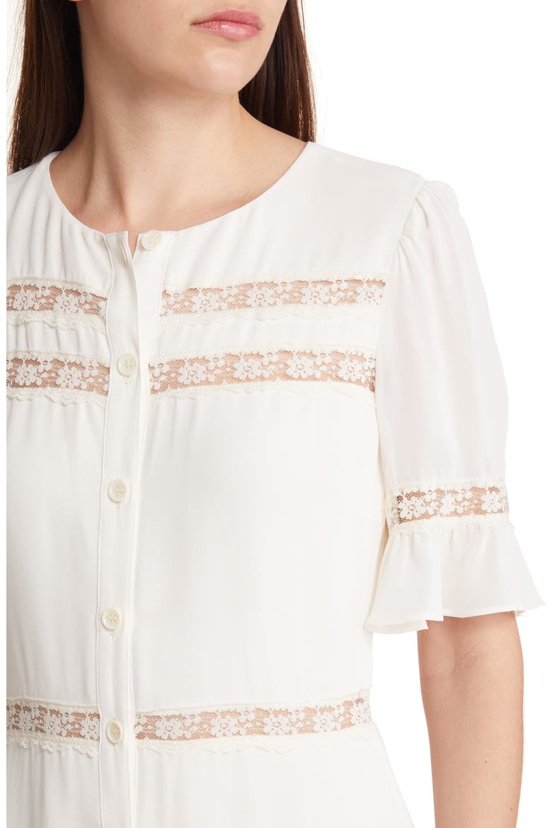 Woodson Lace Inset Button Front Maxi Dress, Alternate, color, IVORY