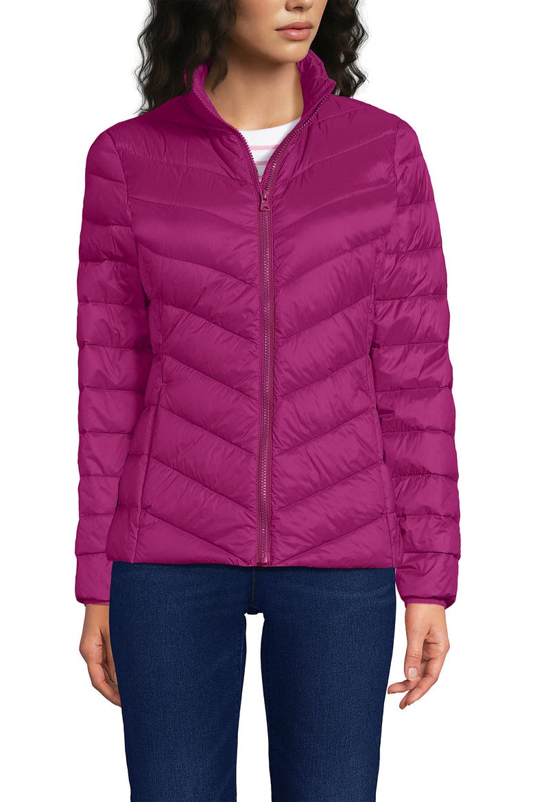 Wanderweight Ultralight Packable Chevron Quilted Down Jacket, Main, color, Light Raspberry Sorbet