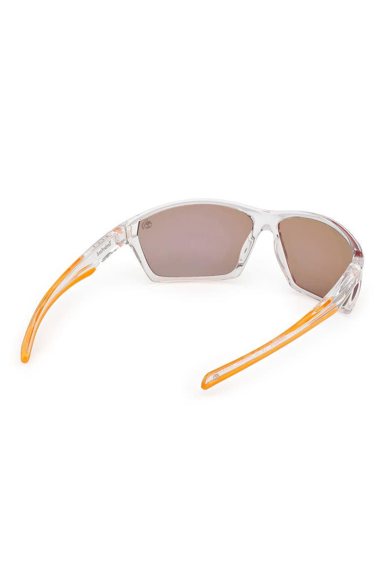 66mm Sunglasses, Alternate, color, CRYSTAL / BROWN POLARIZED