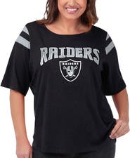 G-III 4HER BY CARL BANKS Women's G-III 4Her by Carl Banks Black Las Vegas Raiders Plus Size Linebacker T-Shirt
