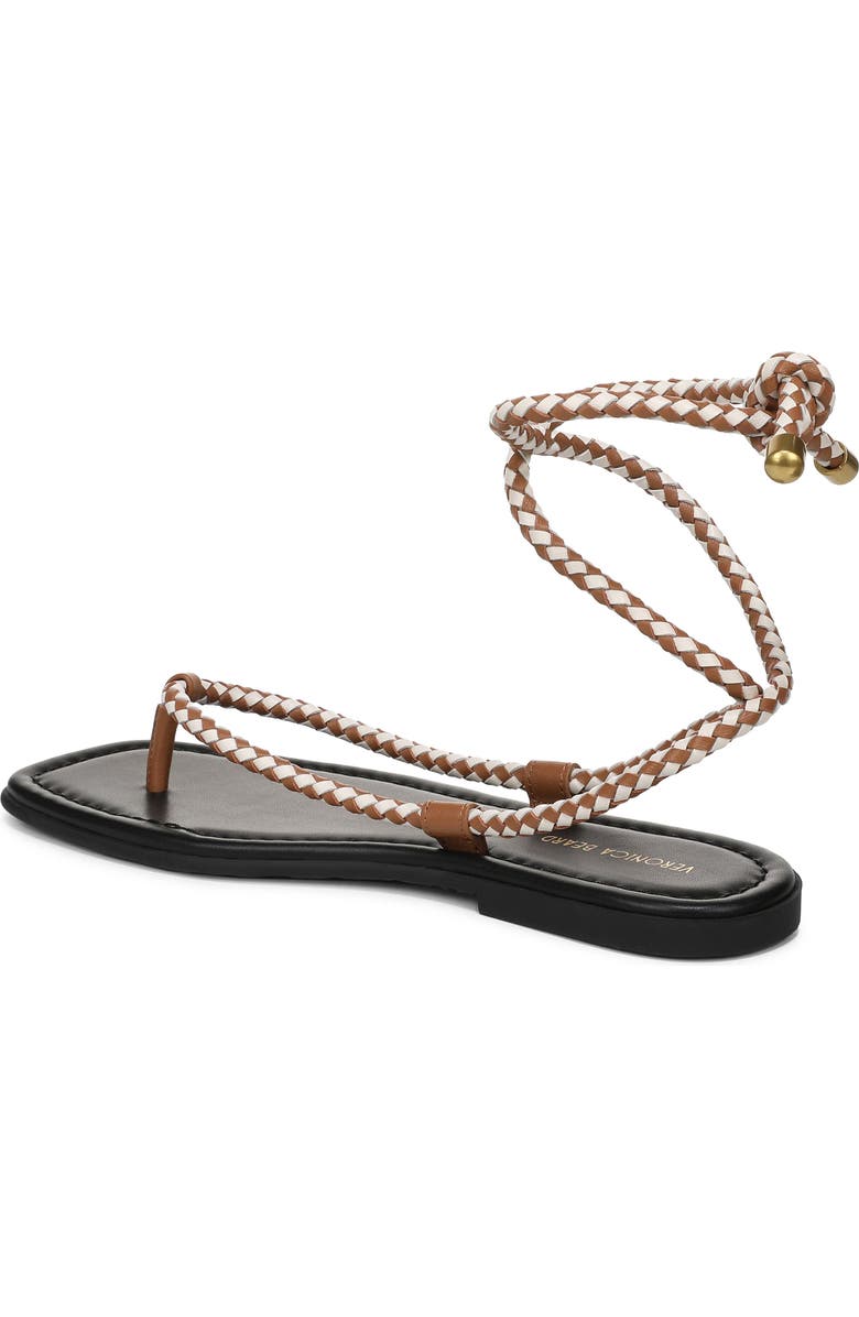 Veronica Beard Carmina Woven Cord Ankle Wrap Sandal, Alternate, color, Hazelwood/ Ecru