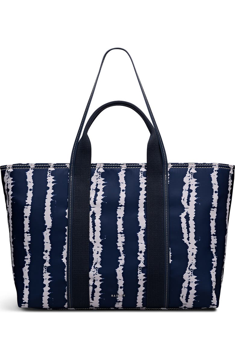 Radley Halley Row - Tie Dye Stripe Large Ziptop Tote Bag, Main, color, Naval