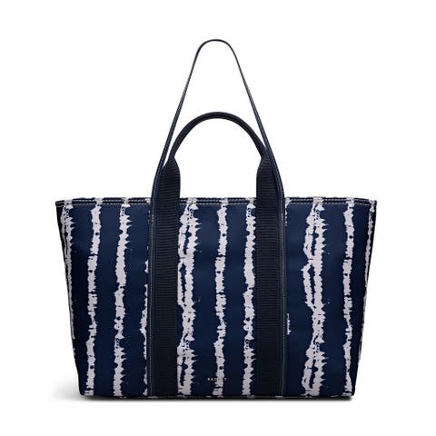 Halley Row - Tie Dye Stripe Large Ziptop Tote Bag