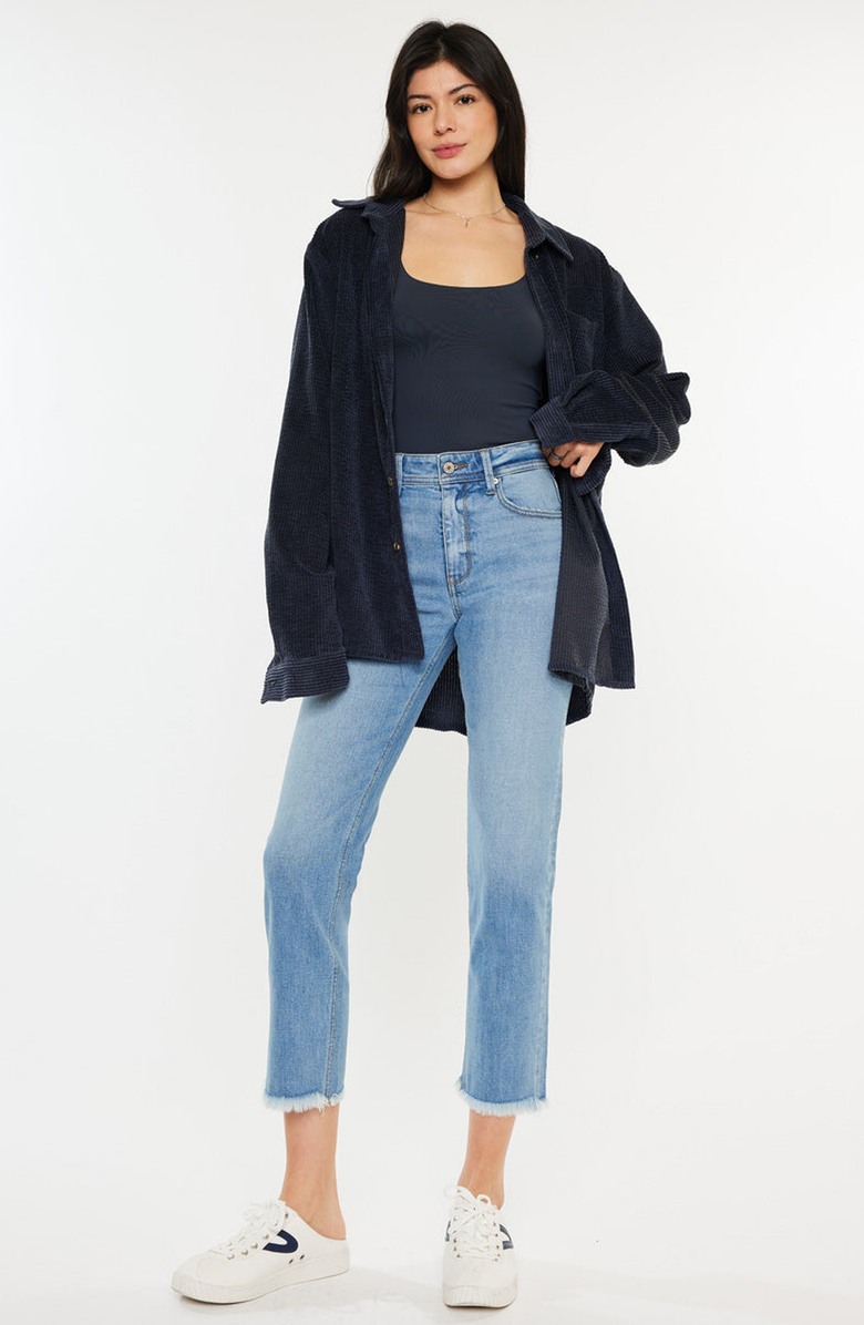 KanCan Nancy Essentials High Rise Slim Straight Leg Jeans, Alternate, color, Medium Light Wash