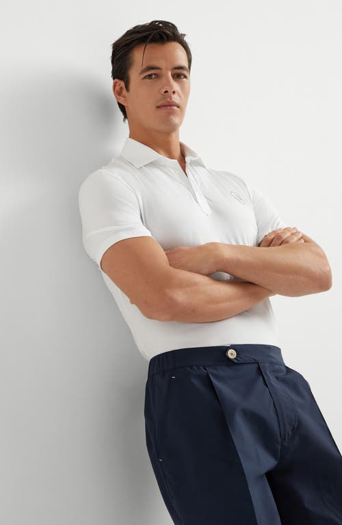 Brunello Cucinelli Techno Jersey Polo Shirt In White